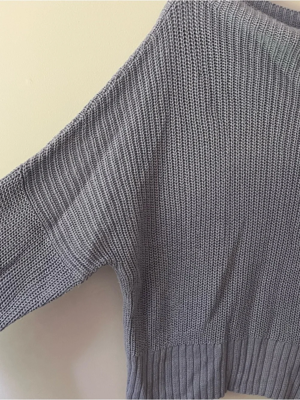 J. Crew Ribbed Slouchy Linen Sweater Medium Blue Fisherman Preppy New England